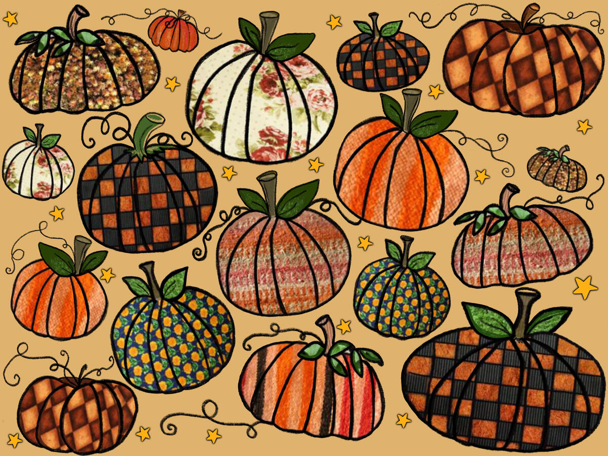 Fall fabric in my Spoonflower shop