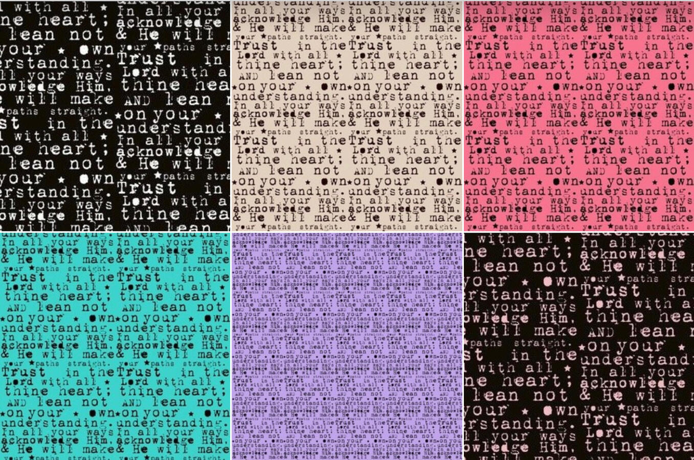 Trust in the Lord fabric in my Spoonflower shop