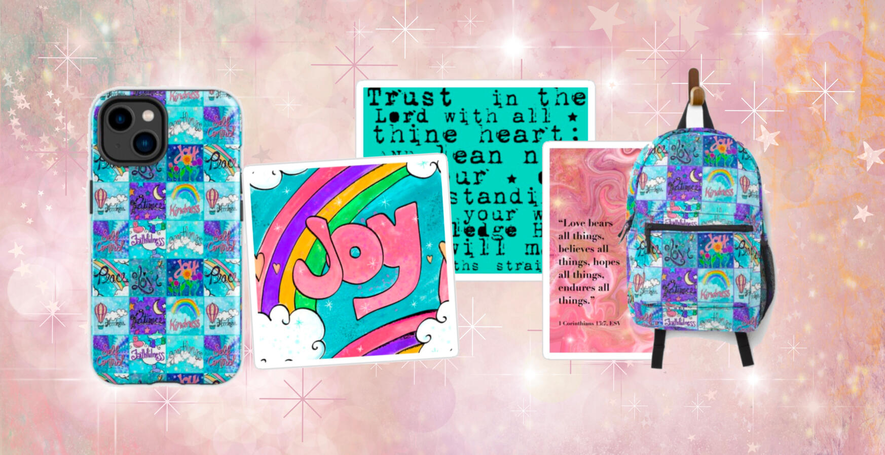 Scripture art in my Redbubble shop