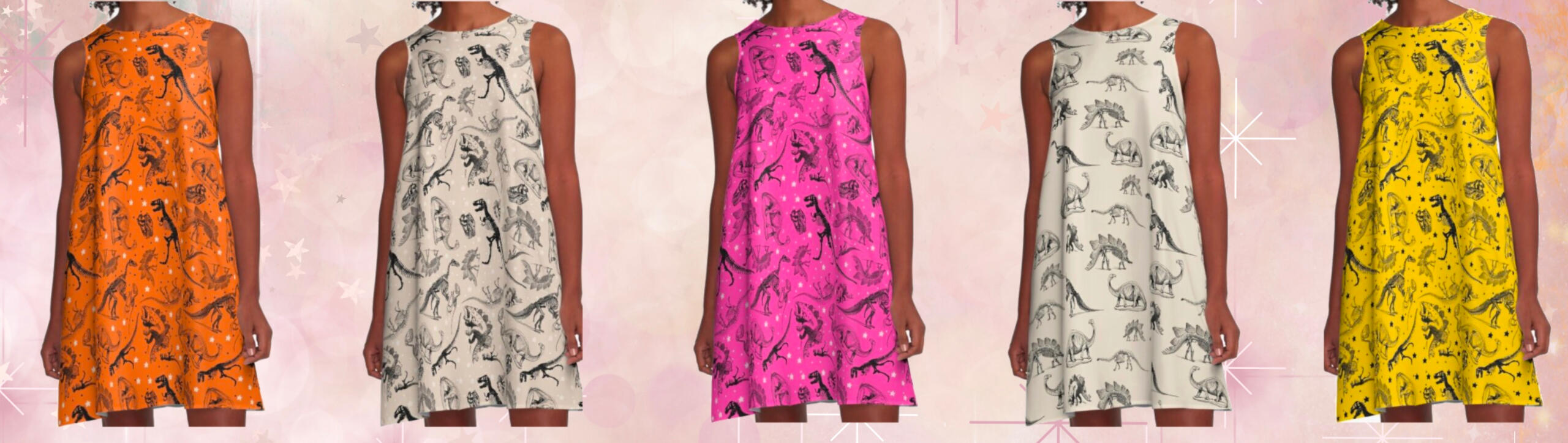 Dinosaur dresses in my Redbubble shop
