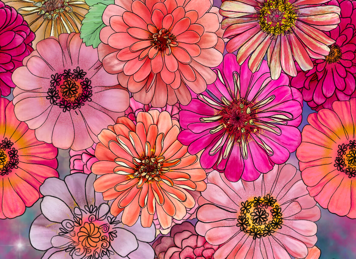Floral designs in my Redbubble shop